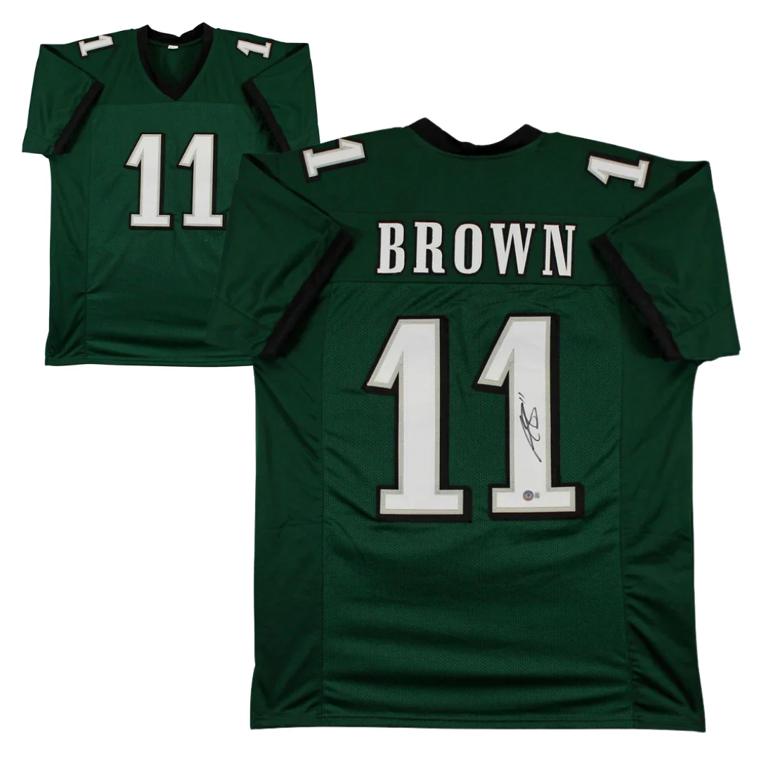 A.J. Brown Signed Green Pro Style Football Jersey with Beckett Witness