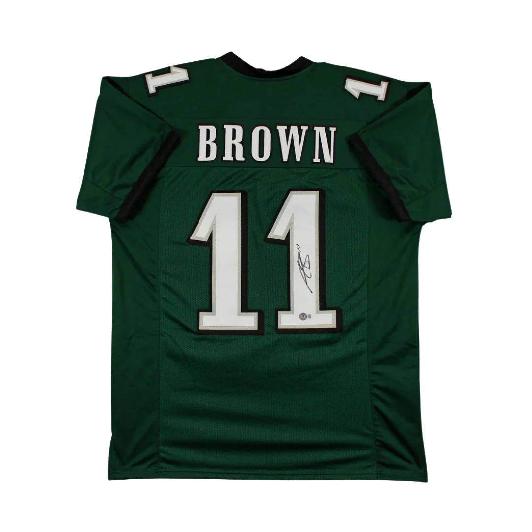 A.J. Brown Signed Green Pro Style Football Jersey with Beckett Witness - Image 2