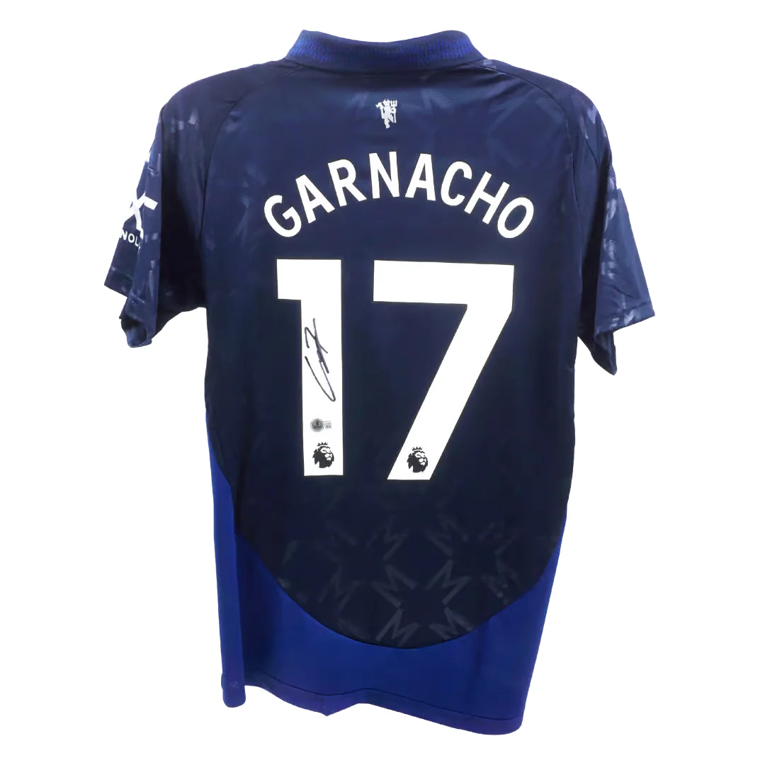 Framed Alejandro Garnacho Signed Manchester United Away Soccer Jersey #17 with Beckett COA - Image 3