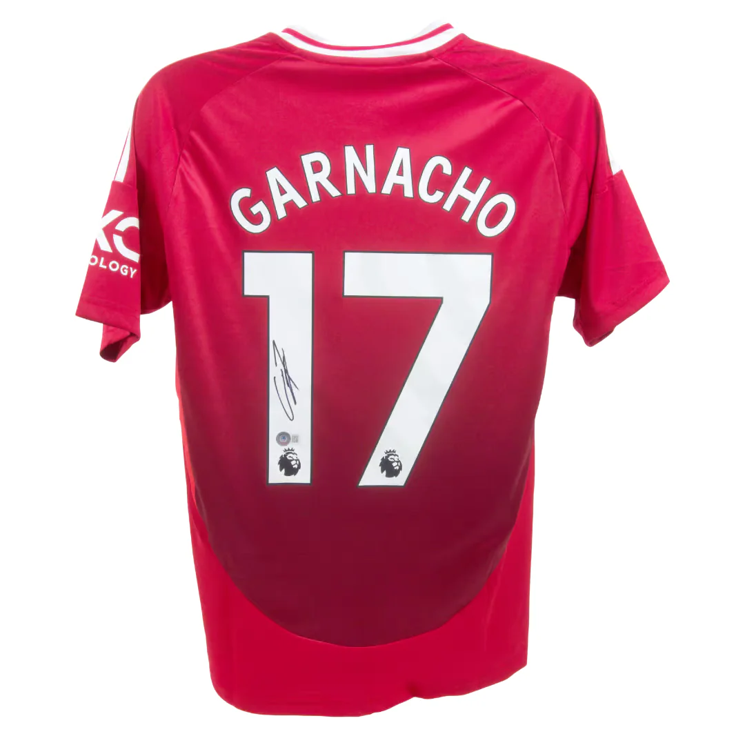 Framed Alejandro Garnacho Signed Manchester Utd Home Soccer Jersey #17 with Beckett COA - Image 3