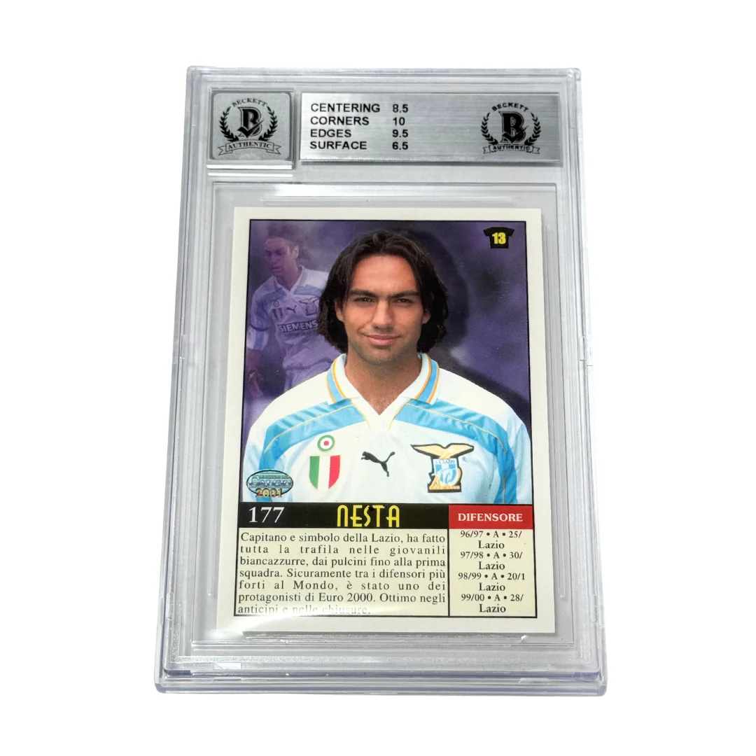 Alessandro Nesta Signed 2000-01 Mundicromo Calcio #177 - BGS 7.5 AUTO 10 - Image 2
