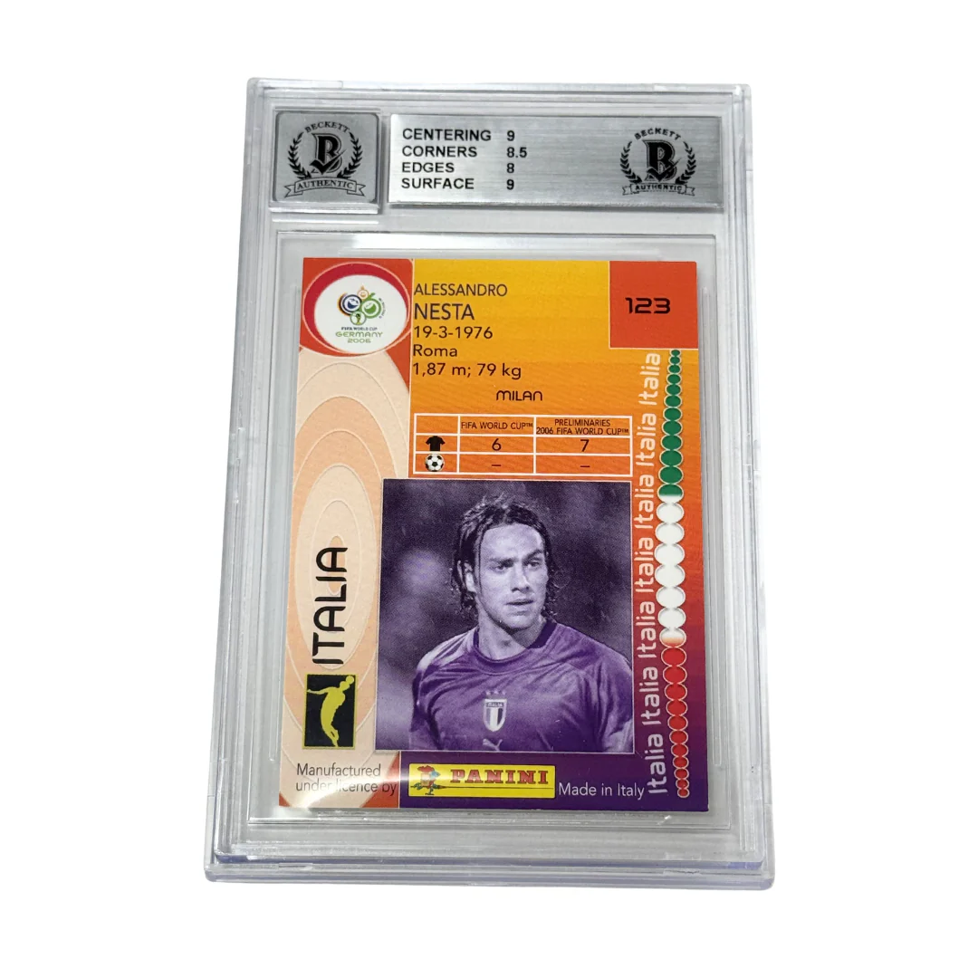 Alessandro Nesta Signed 2006 Panini World Cup Italy – BGS 8.5 AUTO 9 - Image 2