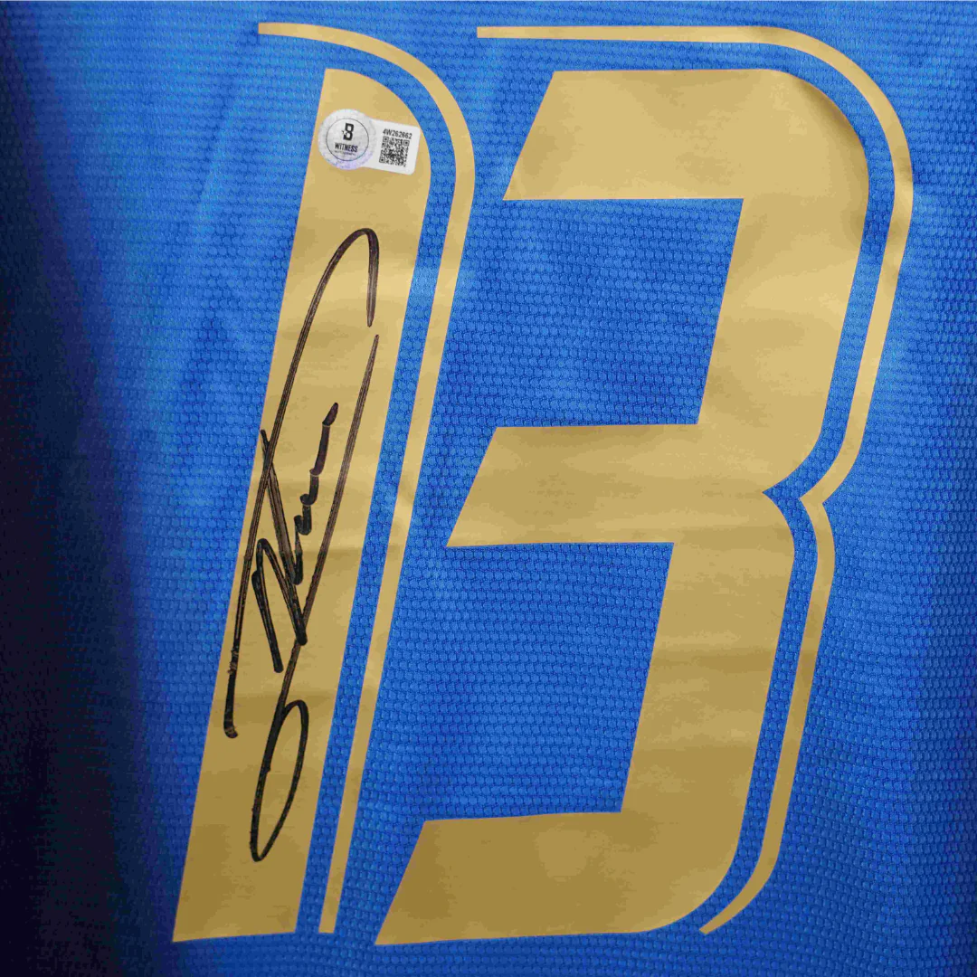 Framed Alessandro Nesta Signed Italy FC Soccer Jersey #13 with Beckett Witness - Image 2