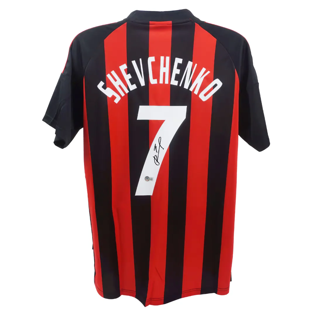 Framed Andriy Shevchenko Signed AC Milan Home Soccer Jersey #7 with Beckett COA - Image 3