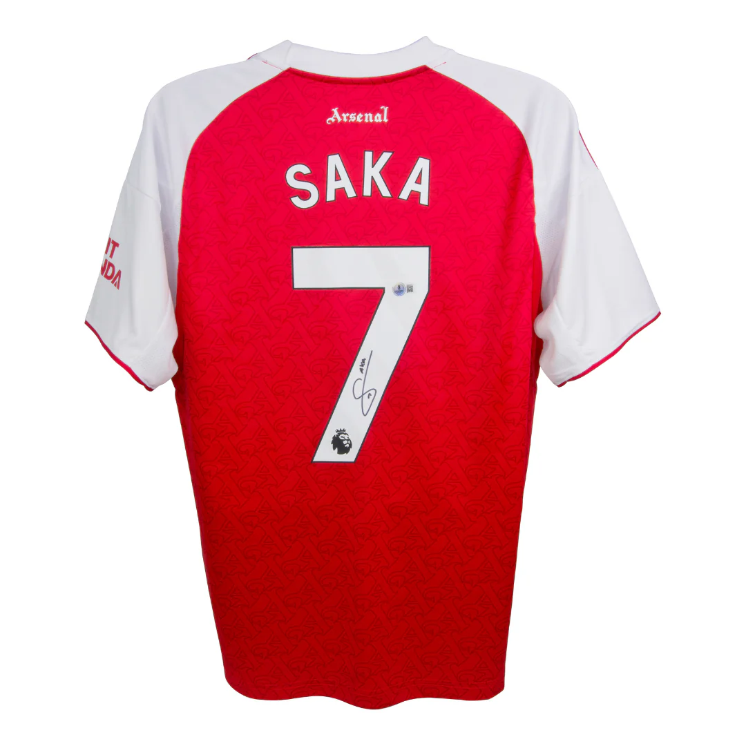 Framed Bukayo Saka Signed Arsenal Home Soccer Jersey #7 with Beckett COA - Image 3