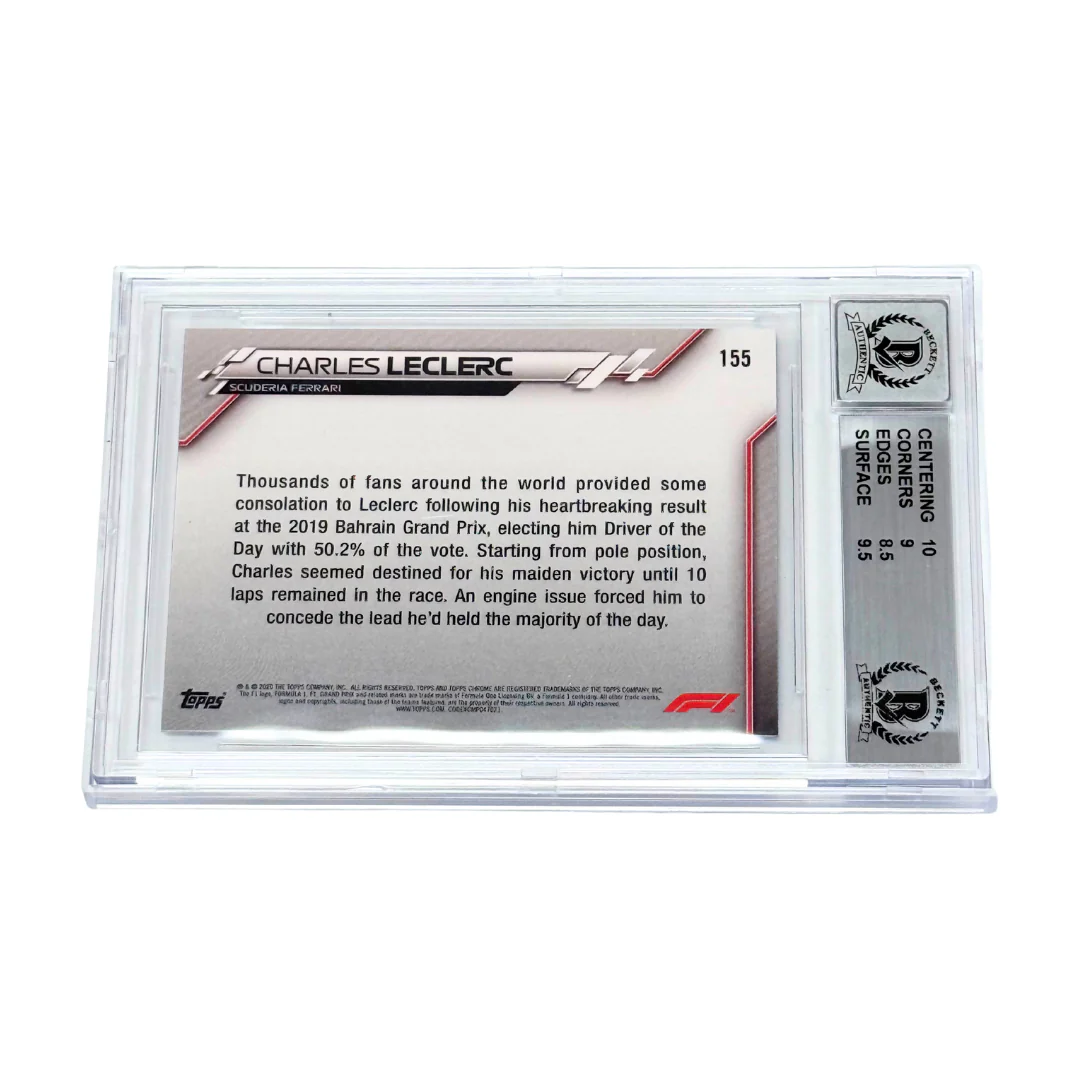 Charles Leclerc Signed 2020 Topps Chrome Formula 1 Sapphire – BGS 9 AUTO 9 - Image 2