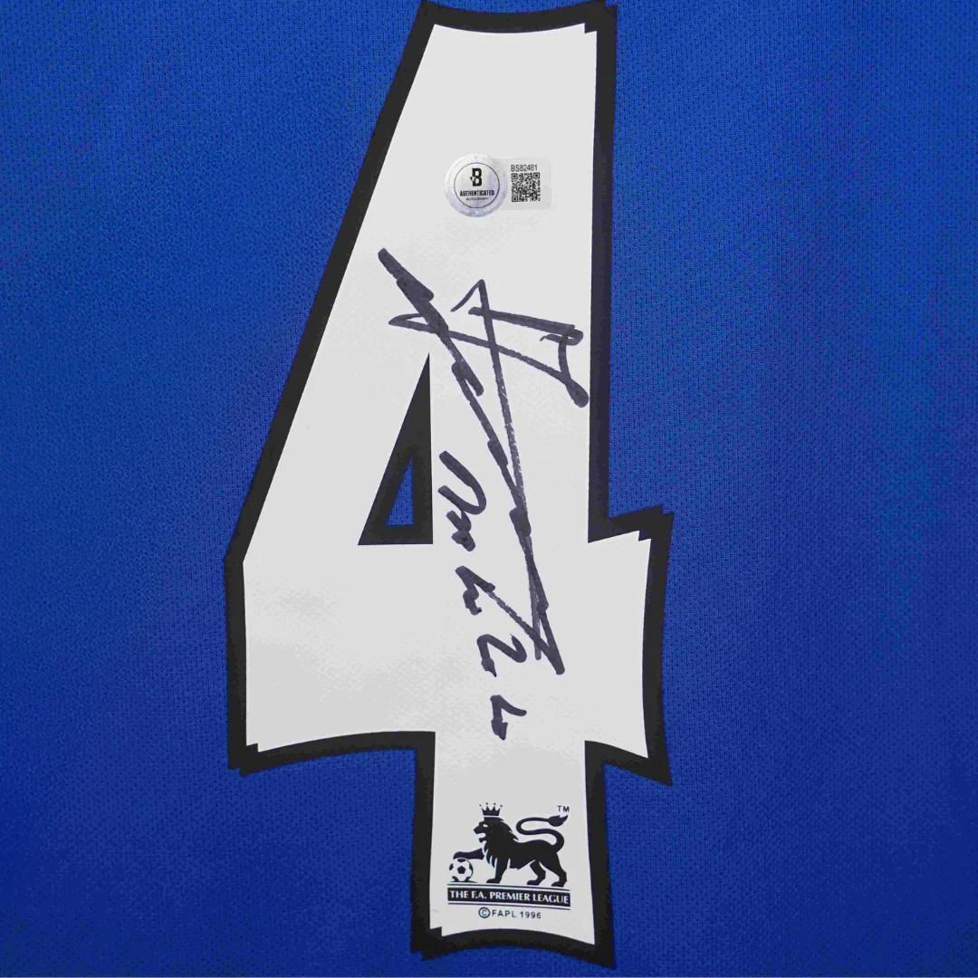 Framed Claude Makelele Signed Chelsea FC Home Soccer Jersey #4 with Beckett COA - Image 2