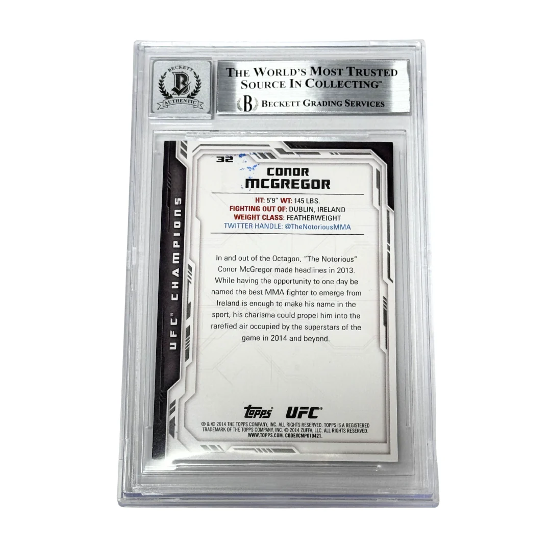 Conor McGregor Signed 2014 Topps UFC Champions - BGS AUTO 10 - Image 2