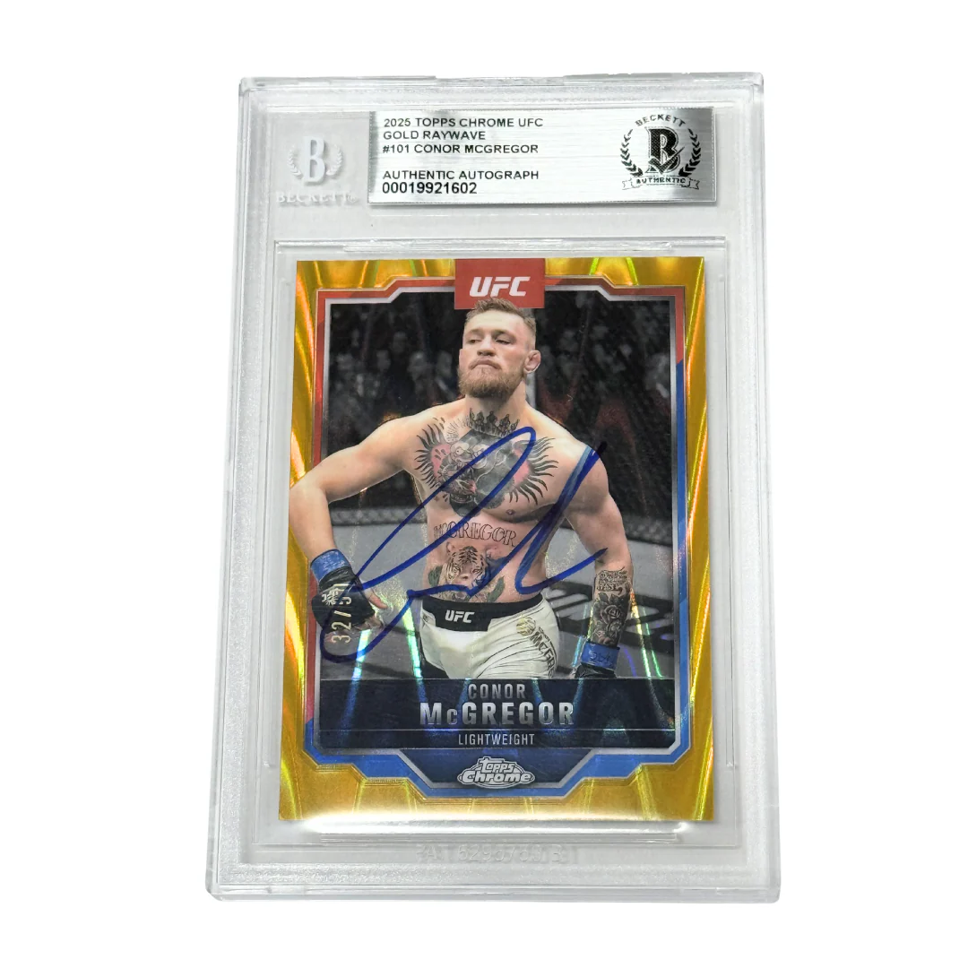 Conor McGregor Signed 2025 Topps Chrome UFC Gold Raywave /50 - BGS Authentic