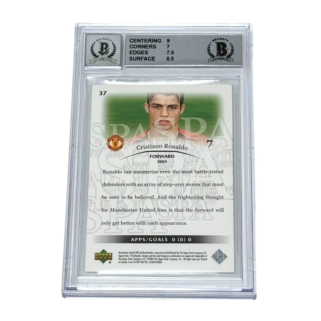 Cristiano Ronaldo Signed 2004 SP Upper Deck #37 Rookie Card – BGS 8 AUTO 10 - Image 2