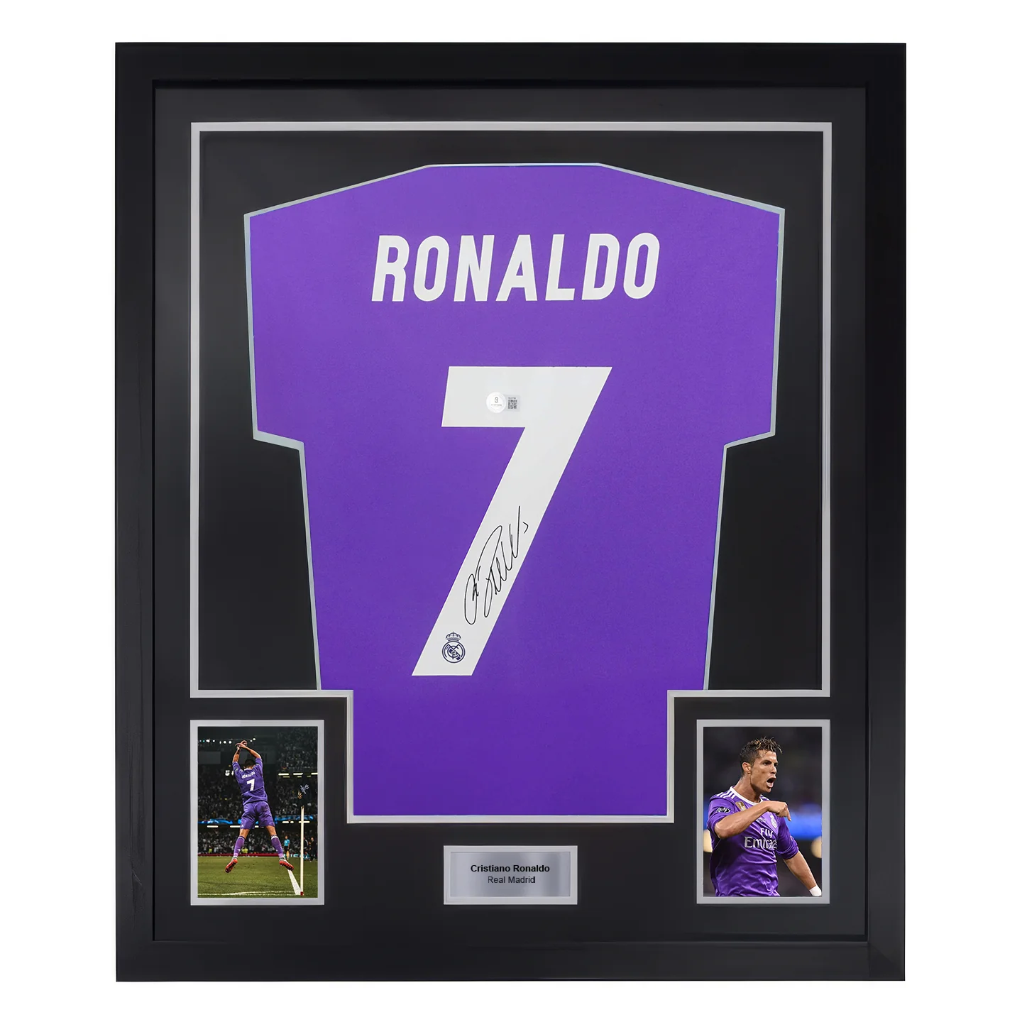 Framed Cristiano Ronaldo Signed Real Madrid 2017 UCL Final Jersey with Beckett COA