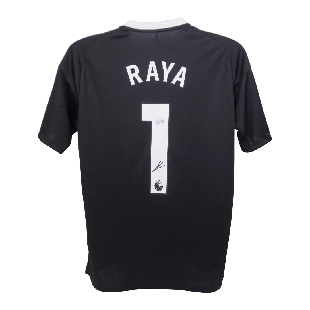 Framed David Raya Signed Arsenal Goalkeeper Soccer Jersey #1 with Beckett COA - Image 3