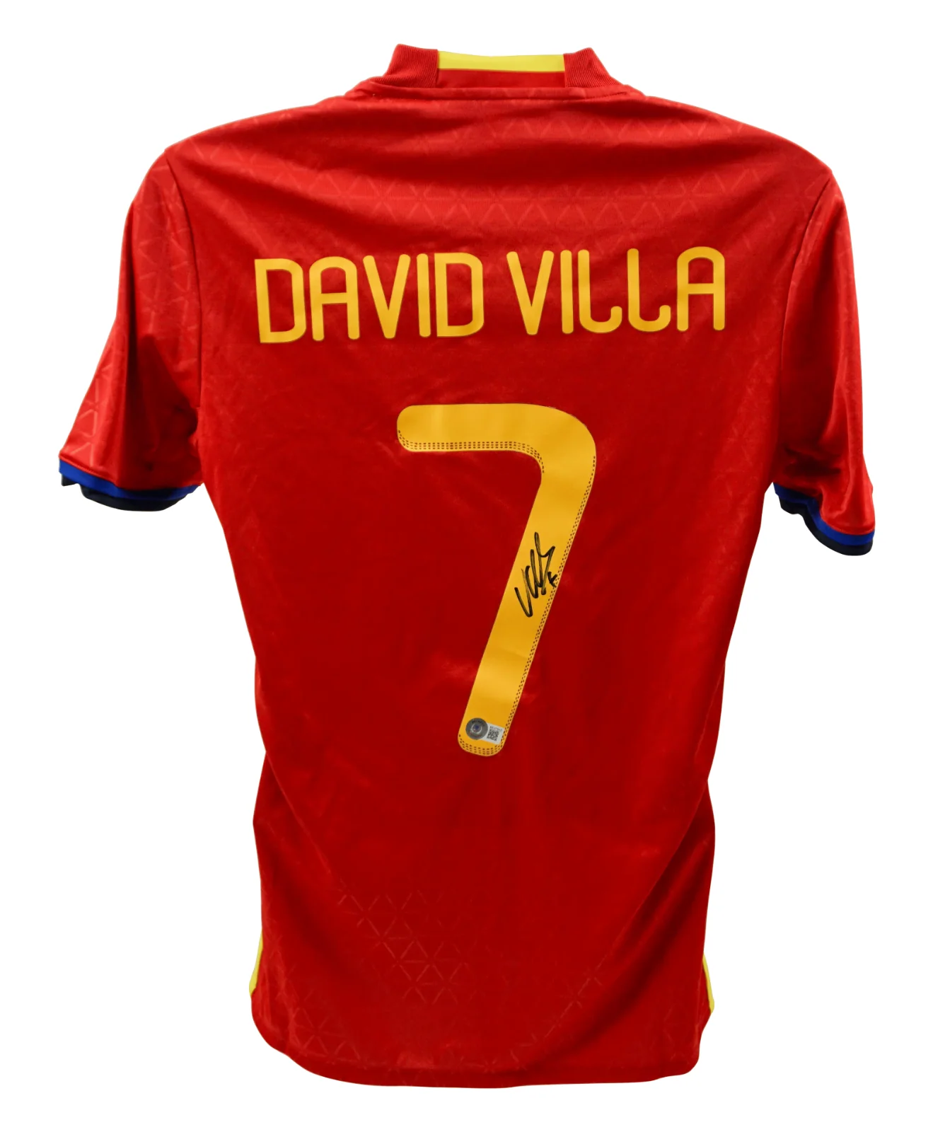 David Villa Signed Spain FC Home Soccer Jersey #7 with Beckett COA - Image 3
