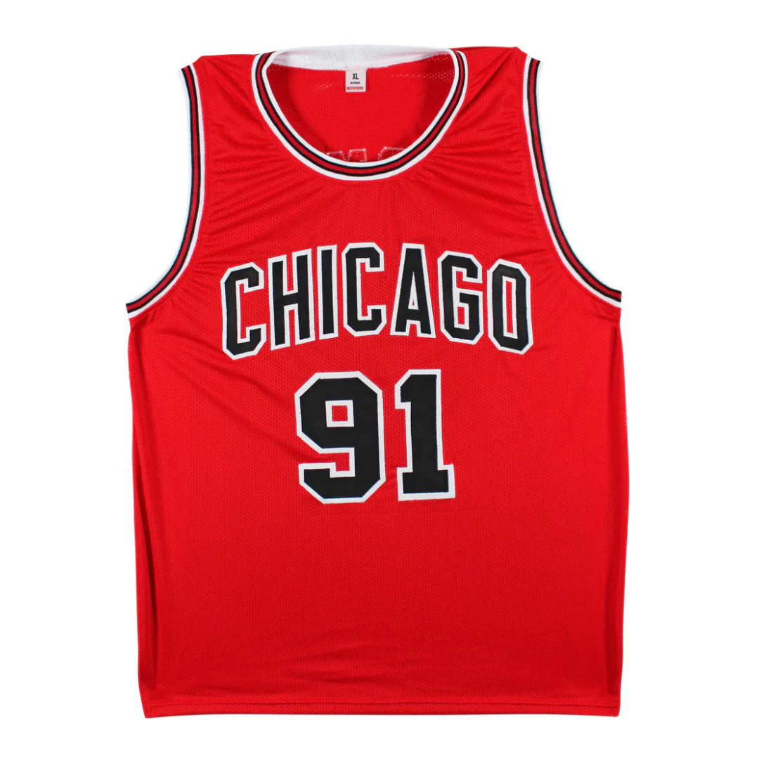Dennis Rodman Signed Chicago Bulls Basketball Jersey with Beckett Witness - Image 3