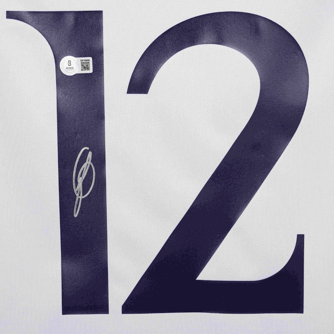 Framed Eduardo Camavinga Signed Real Madrid Soccer Jersey #12 with Beckett Witness - Image 2