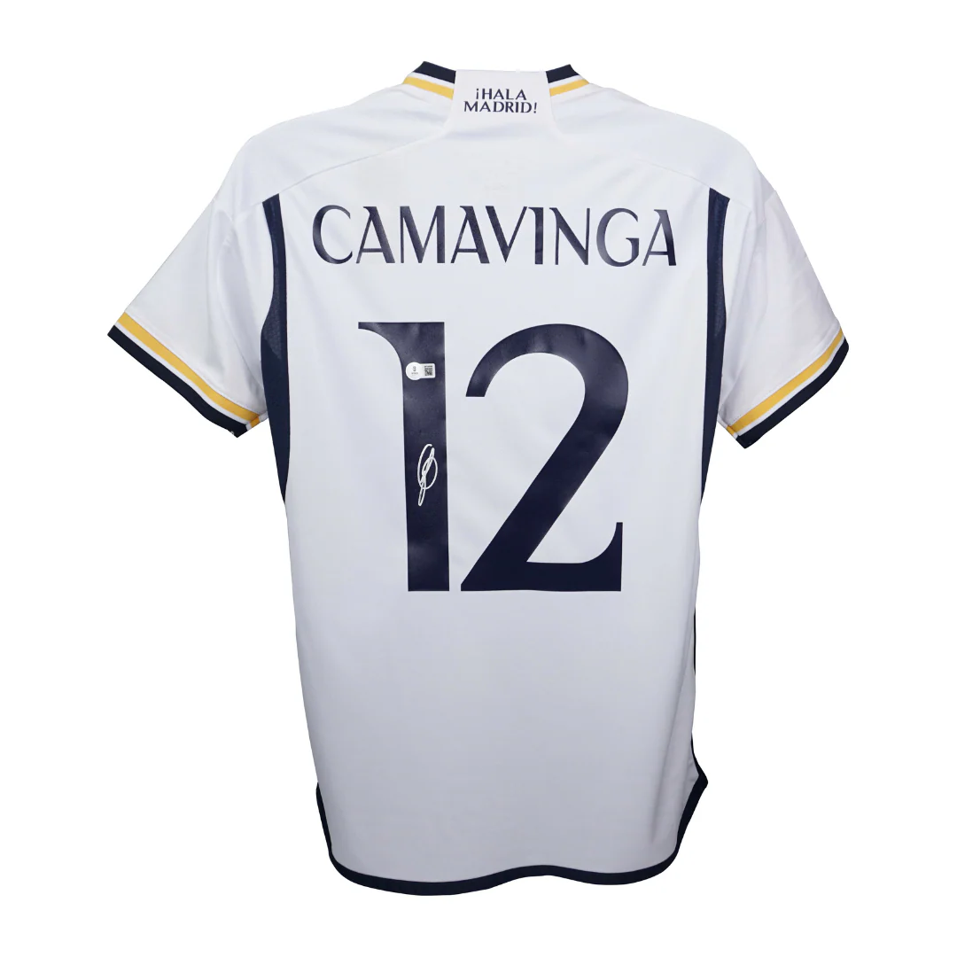 Framed Eduardo Camavinga Signed Real Madrid Soccer Jersey #12 with Beckett Witness - Image 3