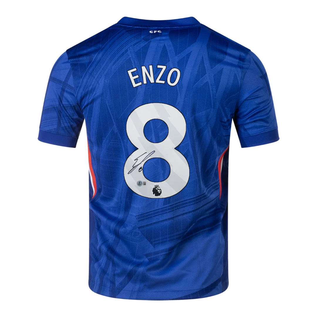 Enzo Fernandez Signed Chelsea FC 2025-26 Home Soccer Jersey #8 with Beckett Witness - Image 3
