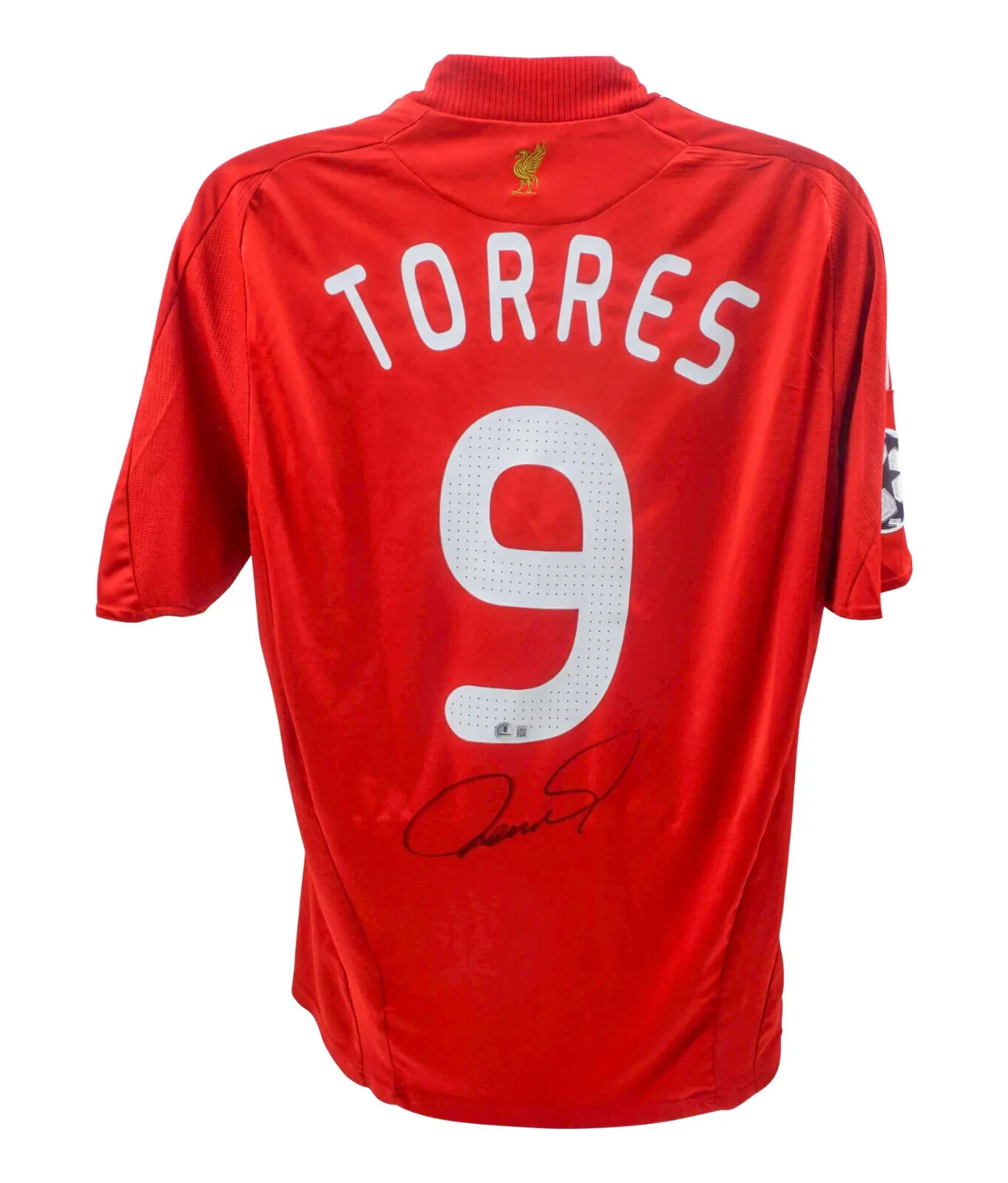 Fernando Torres Signed Liverpool FC UCL Soccer Jersey #9 with Beckett COA - Image 3