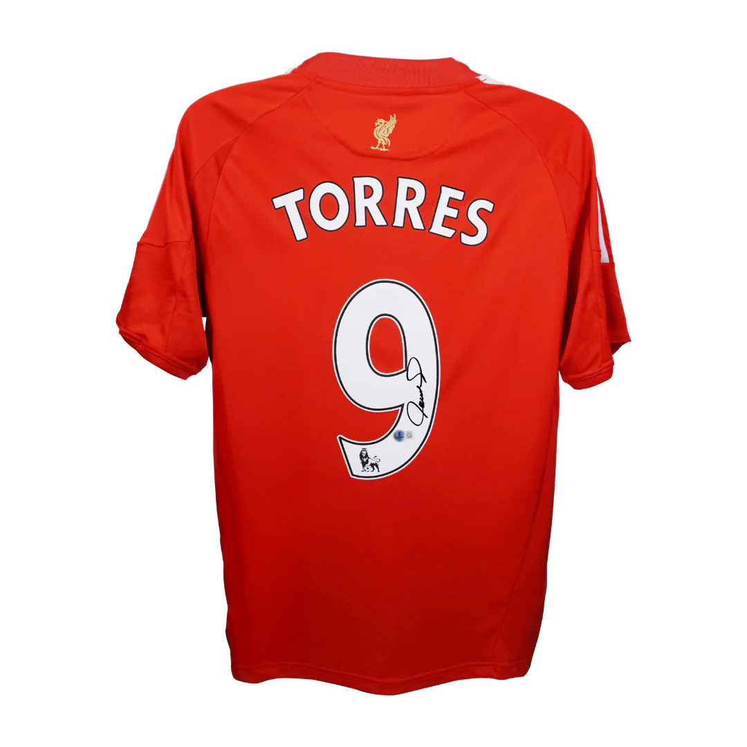 Fernando Torres Signed Liverpool Home Soccer Jersey #9 with Beckett COA - Image 3