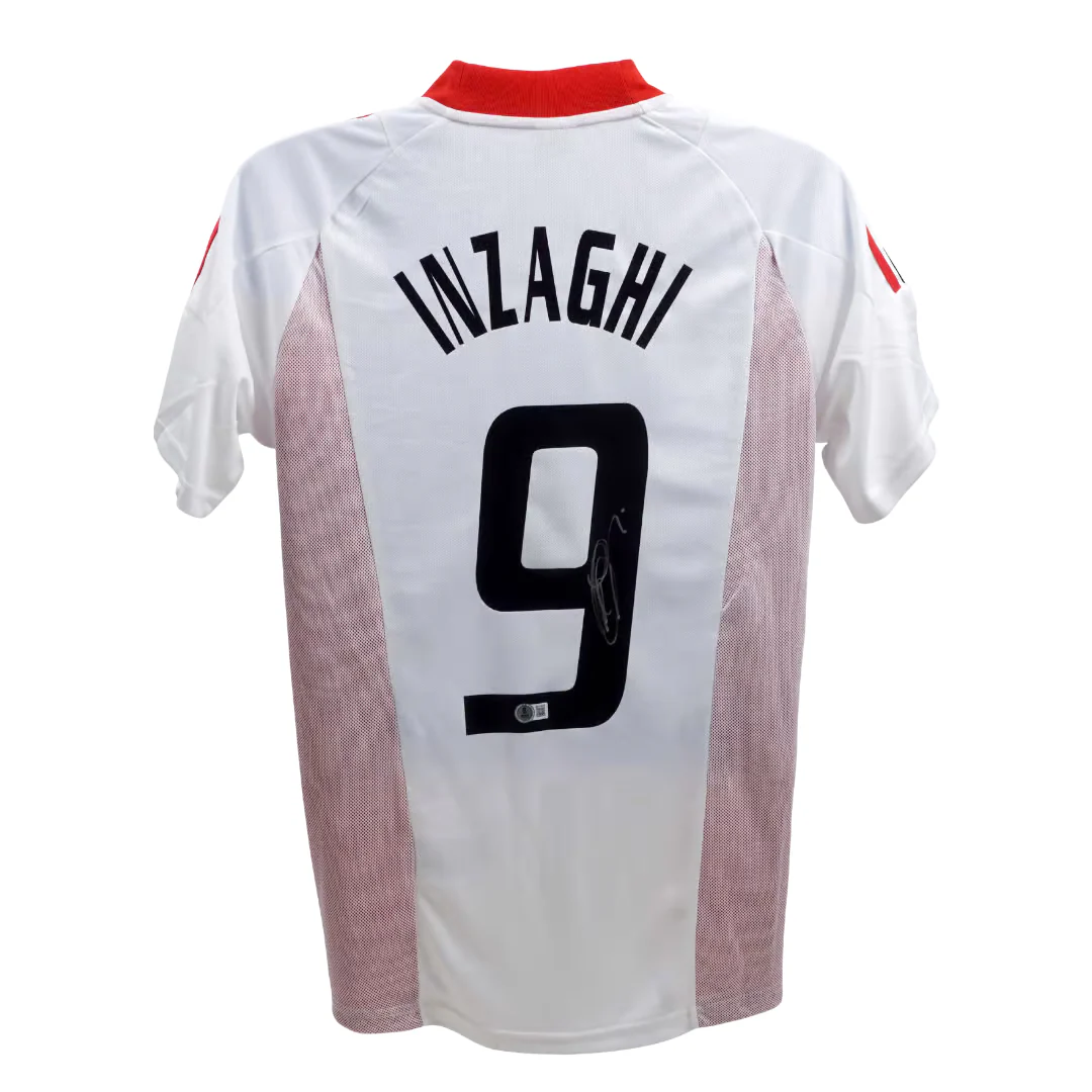 Filippo Inzaghi Signed AC Milan Soccer Jersey #9 with Beckett Witness - Image 3