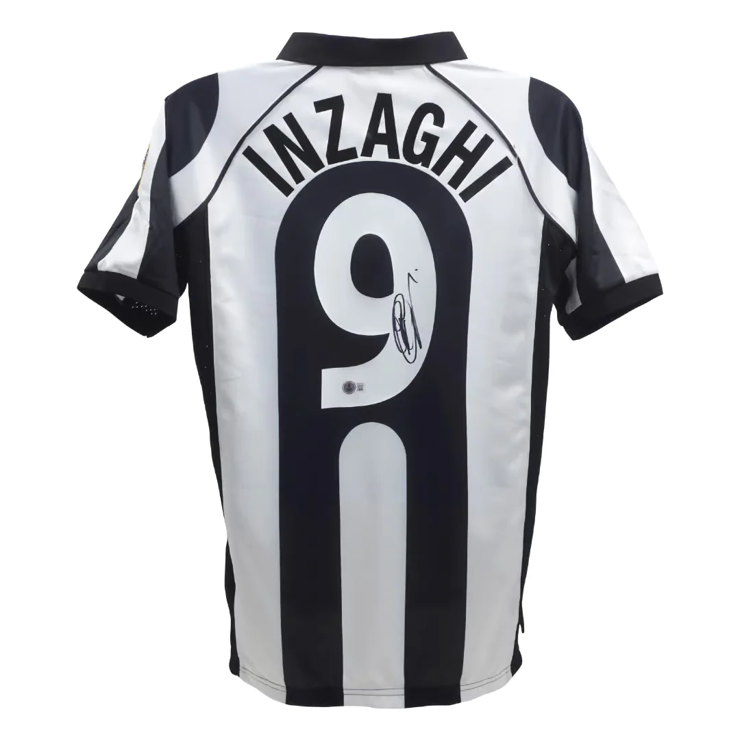 Filippo Inzaghi Signed Juventus FC Home Soccer Jersey #9 with Beckett Witness - Image 3
