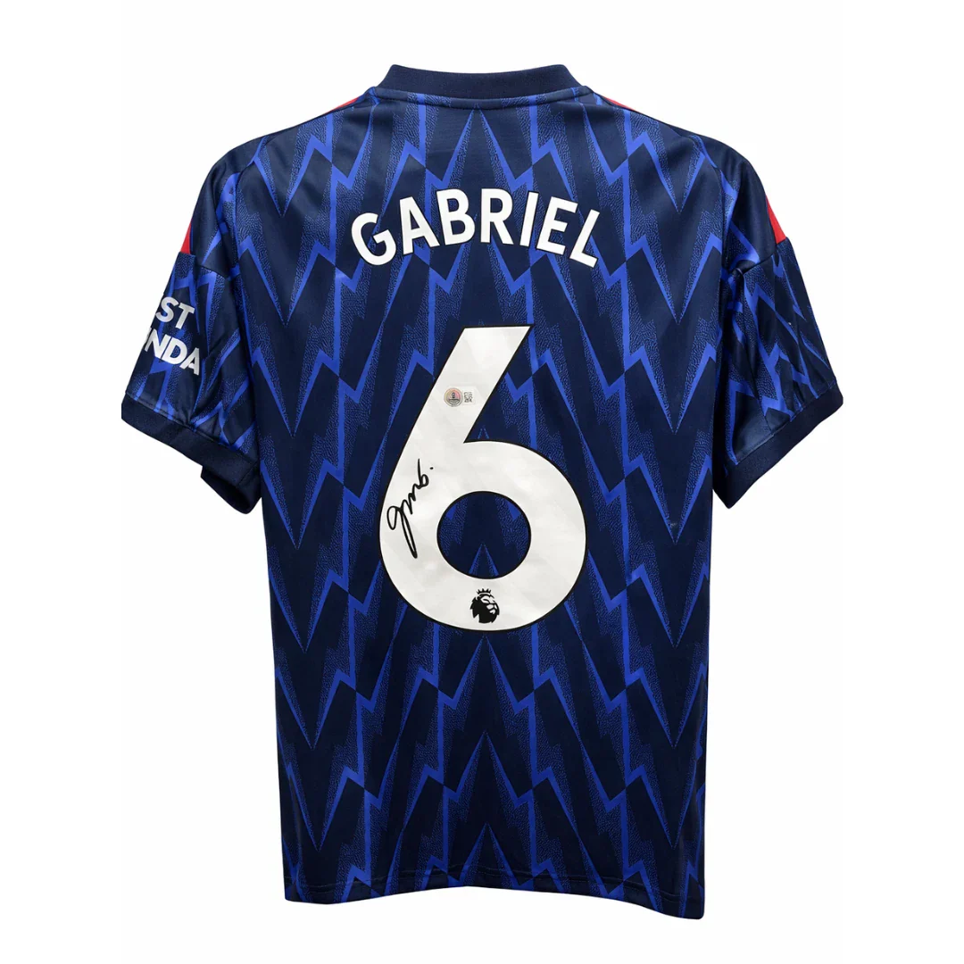 Framed Gabriel Signed Arsenal FC Away Soccer Jersey #6 with Beckett COA - Image 3