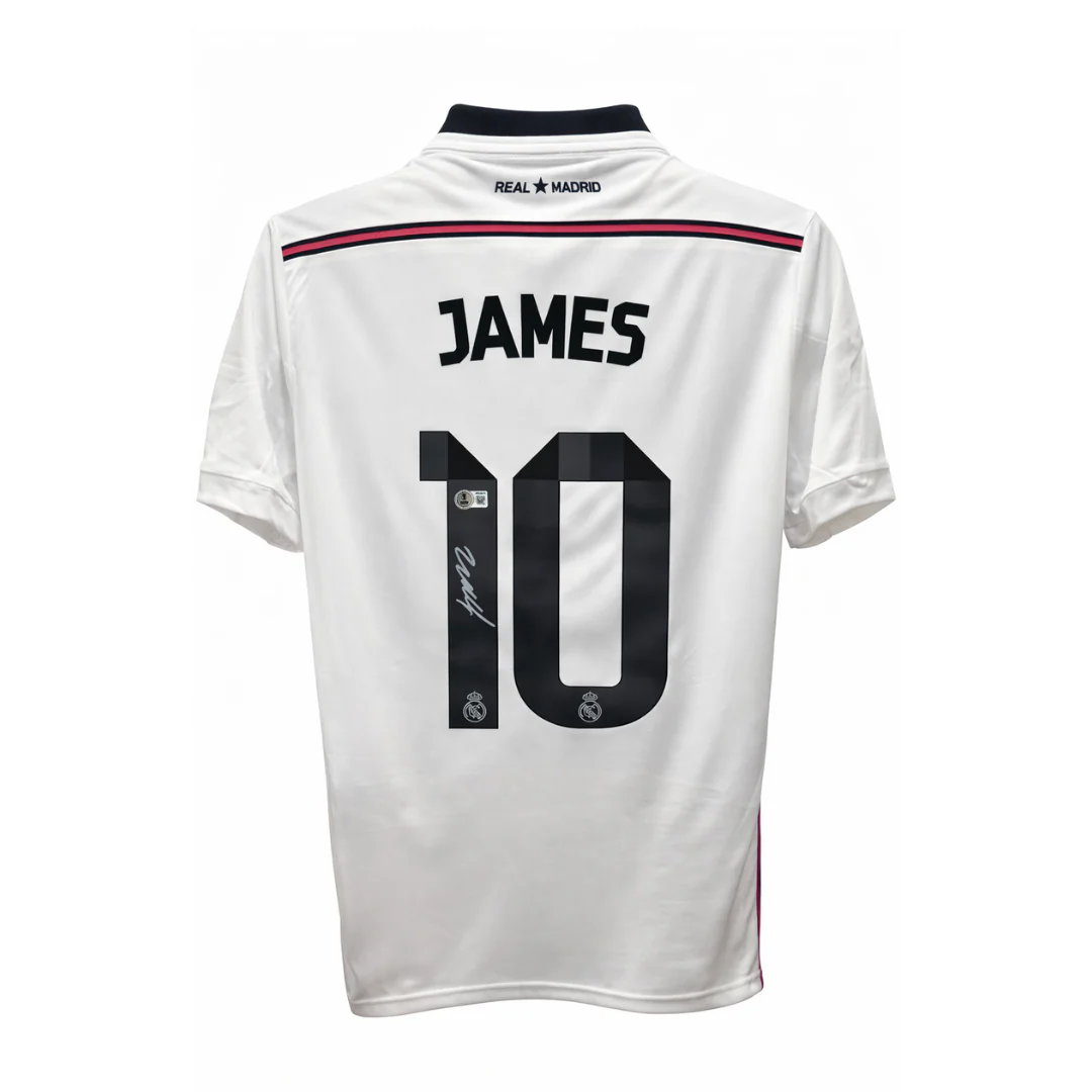 Framed James Rodriguez Signed Real Madrid Soccer Jersey #10 with Beckett Witness - Image 3