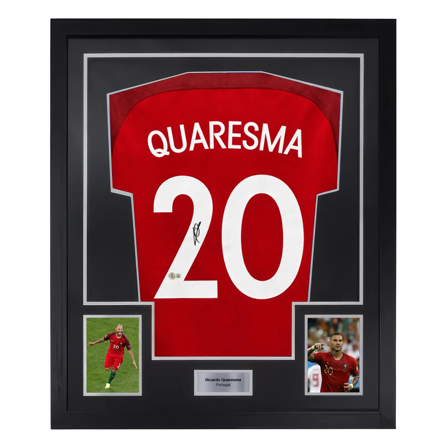 Framed Ricardo Quaresma Signed Portugal Home Soccer Jersey #20 with Beckett COA