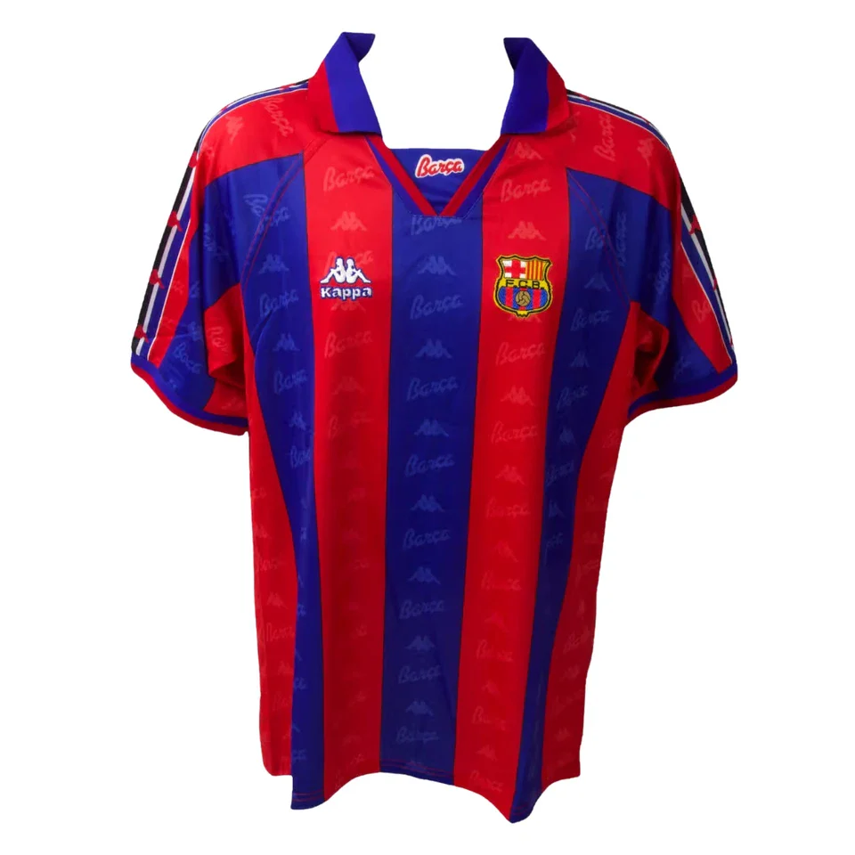 Framed Ronaldo Nazario Signed FC Barcelona Home Soccer Jersey #9 with Beckett COA - Image 4