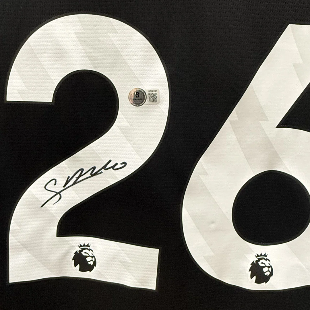 Framed Savinho Signed Manchester City FC Away Soccer Jersey #26 with Beckett COA - Image 2