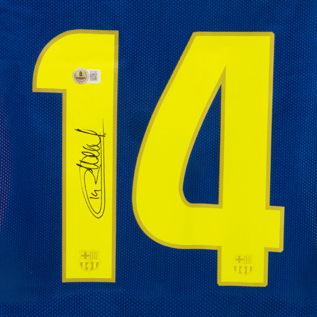 Framed Thierry Henry Signed Barcelona Home Soccer Jersey #14 with Beckett COA - Image 2