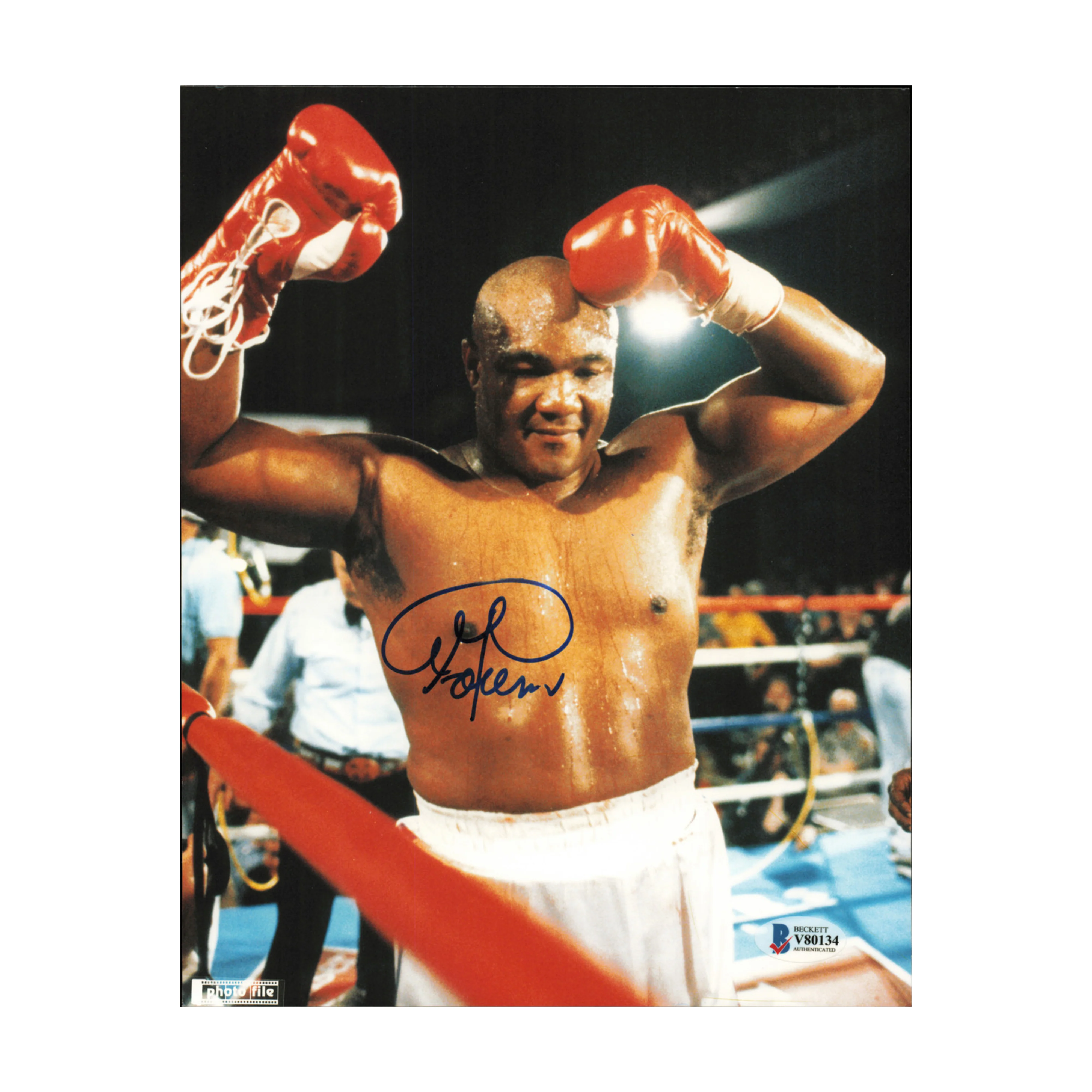 George Foreman Autographed 8x10 Photo Beckett BAS
