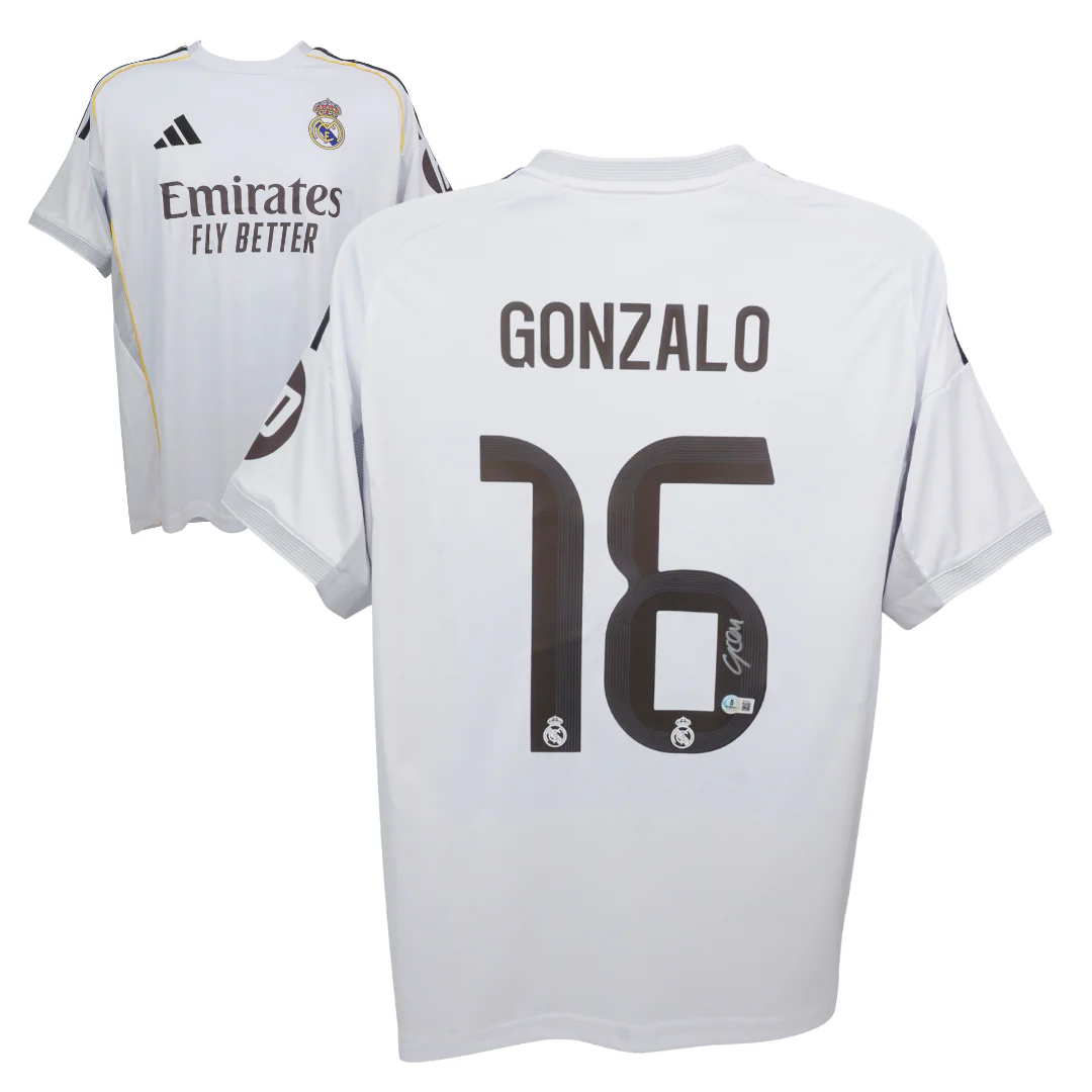 Gonzalo Garcia Signed Real Madrid FC Home Soccer Jersey #16 with Beckett COA