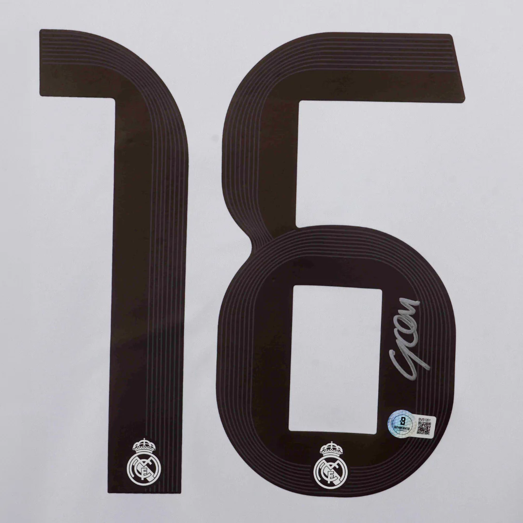 Gonzalo Garcia Signed Real Madrid FC Home Soccer Jersey #16 with Beckett COA - Image 2