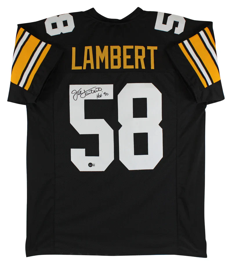 Jack Lambert Signed Black Pro Style Football Jersey with Beckett Witness - Image 2
