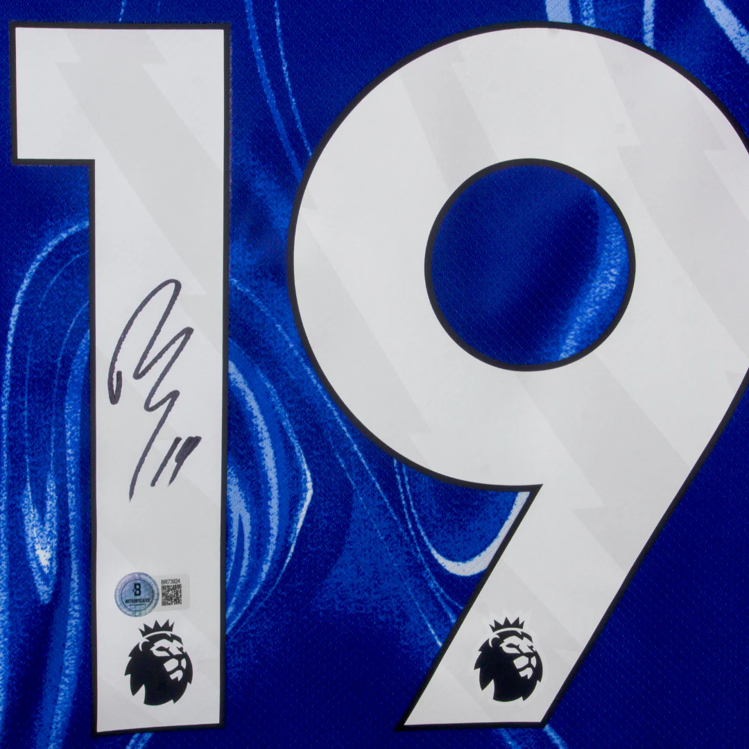 Jadon Sancho Signed Chelsea FC Home Soccer Jersey #19 with Beckett COA - Image 4