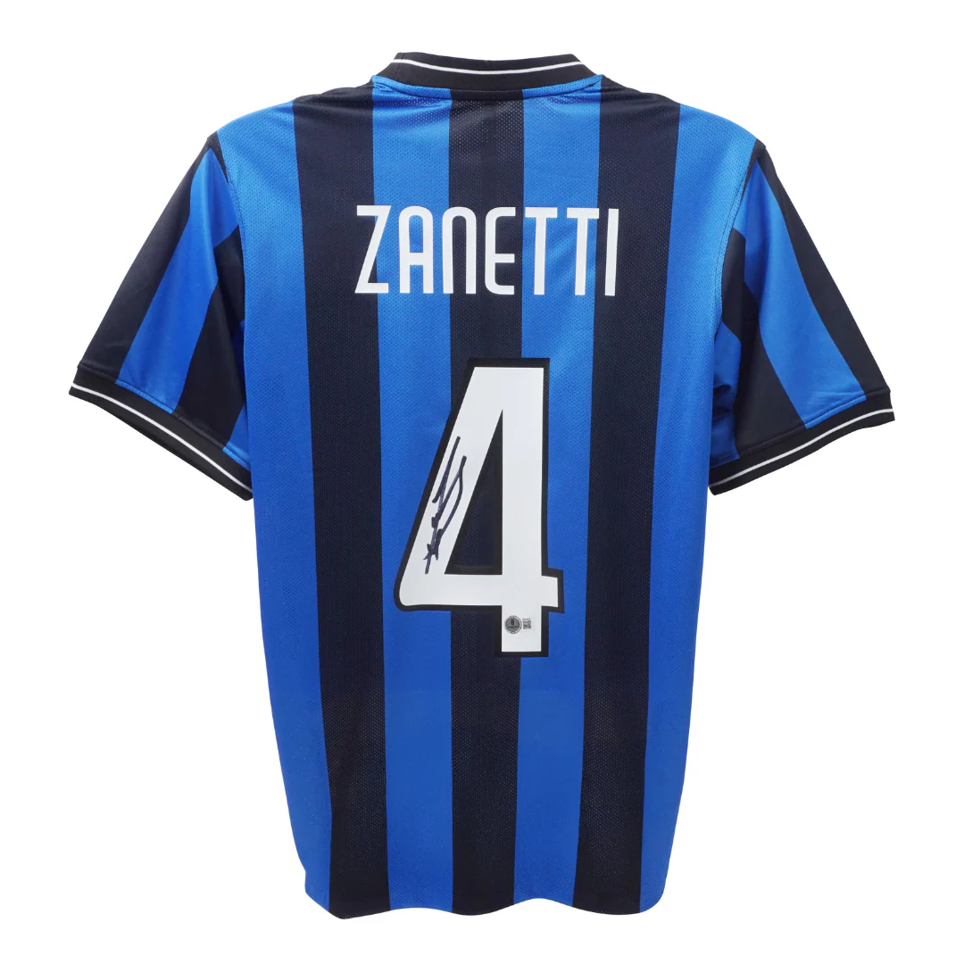 Javier Zanetti Signed Inter Milan Home Soccer Jersey #4 with Beckett COA - Image 3
