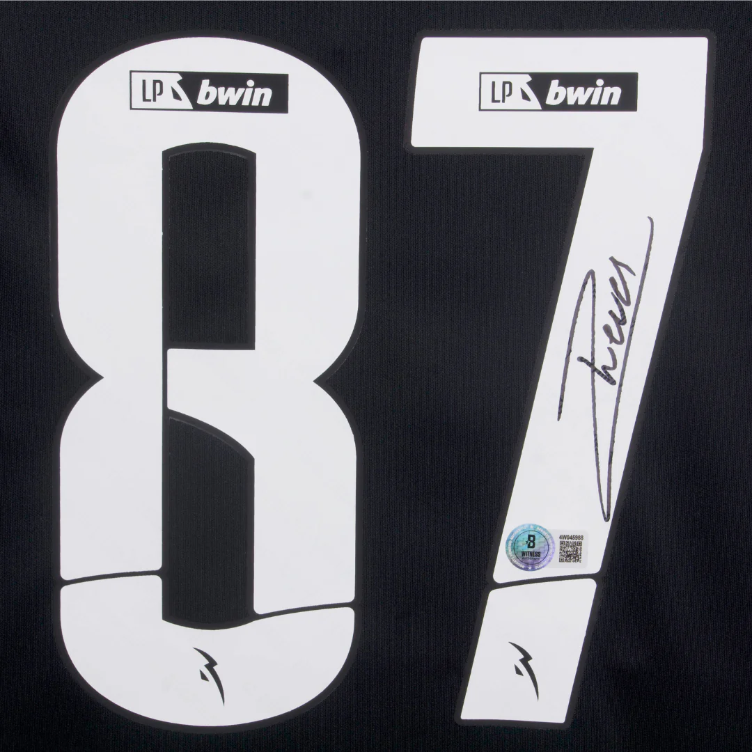Framed Joao Neves Signed Benfica Away Soccer Jersey #87 with Beckett Witness - Image 2