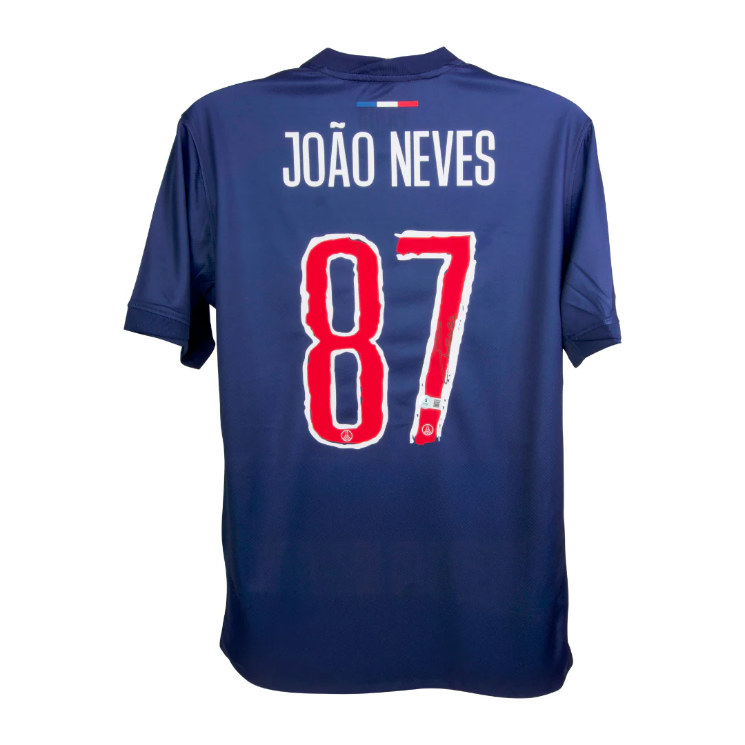 Framed Joao Neves Signed PSG Soccer Jersey #87 with Beckett Witness - Image 3