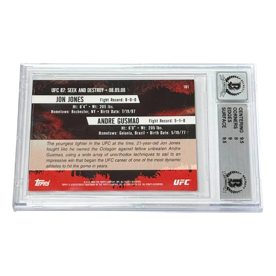 Jon Jones Signed 2009 Topps UFC Seek and Destroy Rookie – BGS 8.5 AUTO WITNESSED - Image 2
