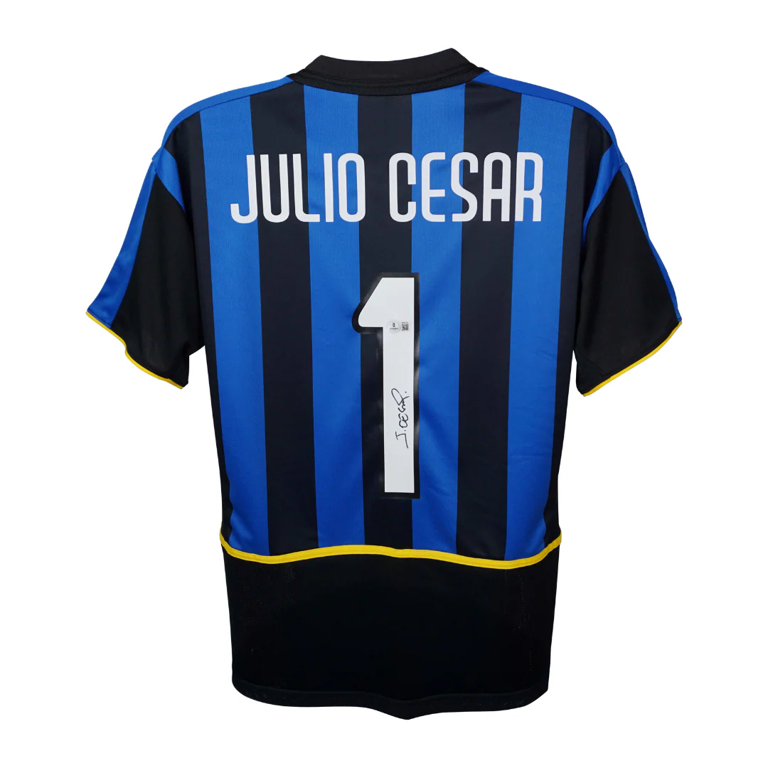 Julio Cesar Signed Inter Milan Home Soccer Jersey #1 with Beckett COA - Image 3