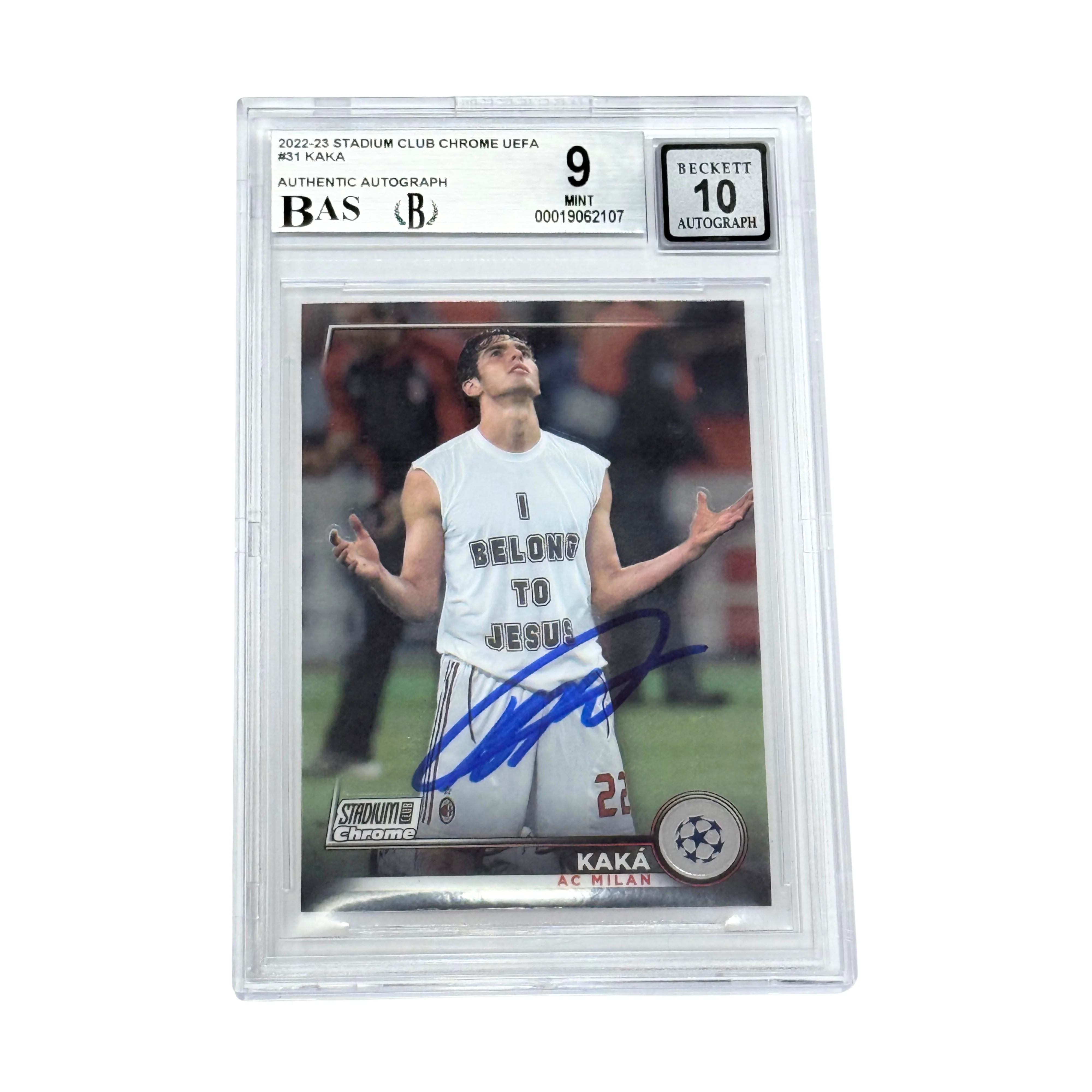 Kaka Signed 2022-23 Topps Stadium Club Chrome "I BELONG TO JESUS" #31 – BGS 9