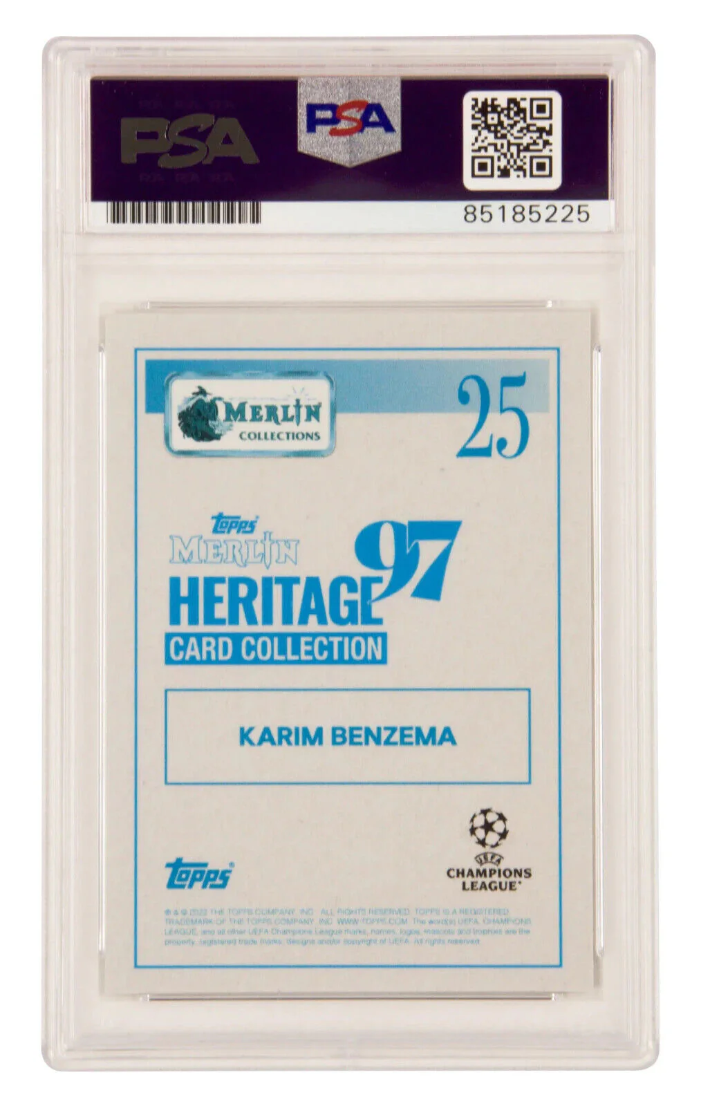 Karim Benzema Signed 2021-22 Topps Merlin 97 UCL Orange /5 – PSA 10 Autograph - Image 2