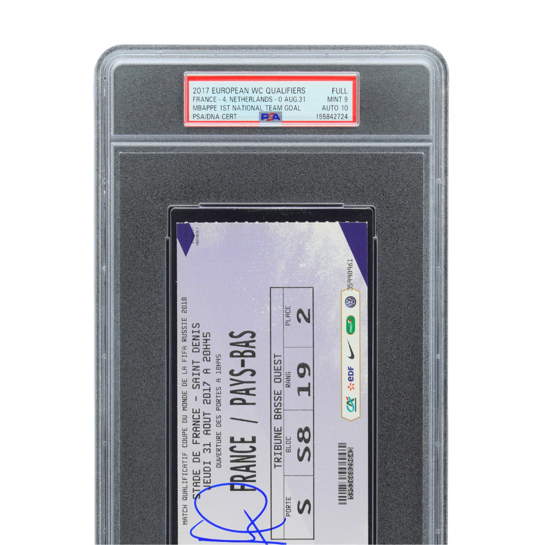 Kylian Mbappe Signed 2017 Qualifiers 1st France Goal Ticket - PSA 9 AUTO 10 - Image 3