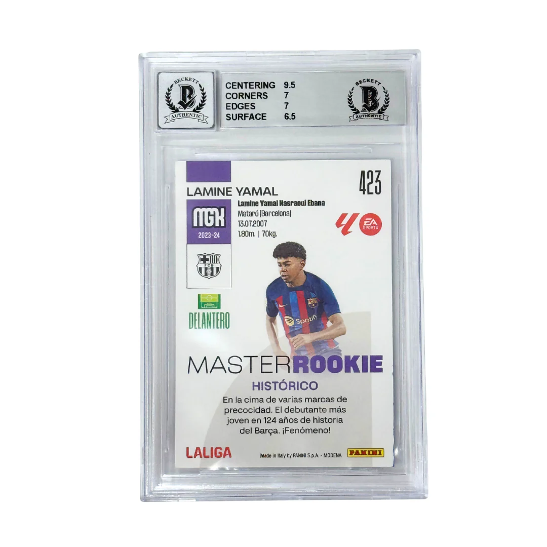 Lamine Yamal Signed 2023 Panini Megacracks Master Rookie Card - BGS 7 AUTO 10 - Image 2