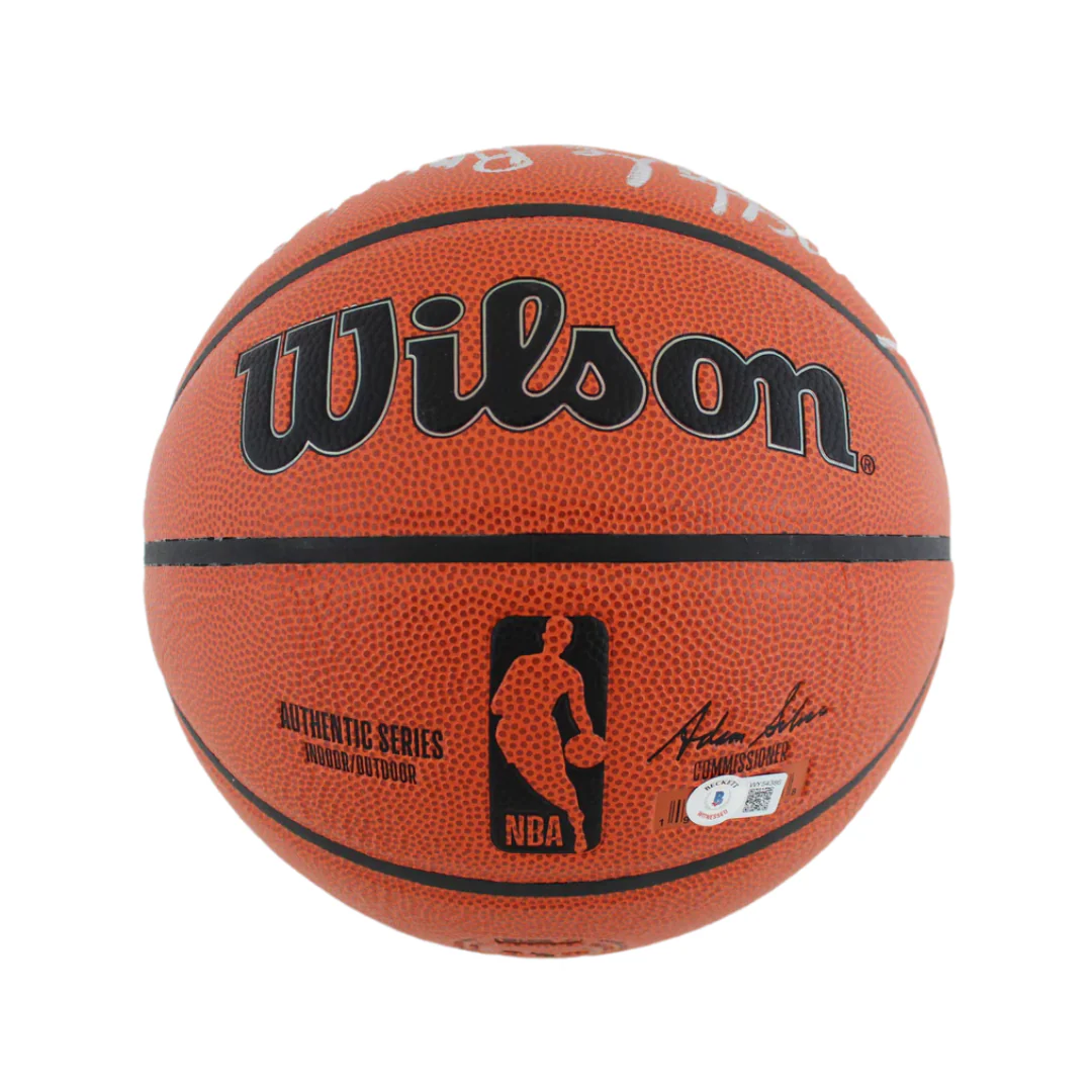 Larry Bird, Kevin McHale & Robert Parish Triple Signed Wilson Basketball with Beckett Witness - Image 4