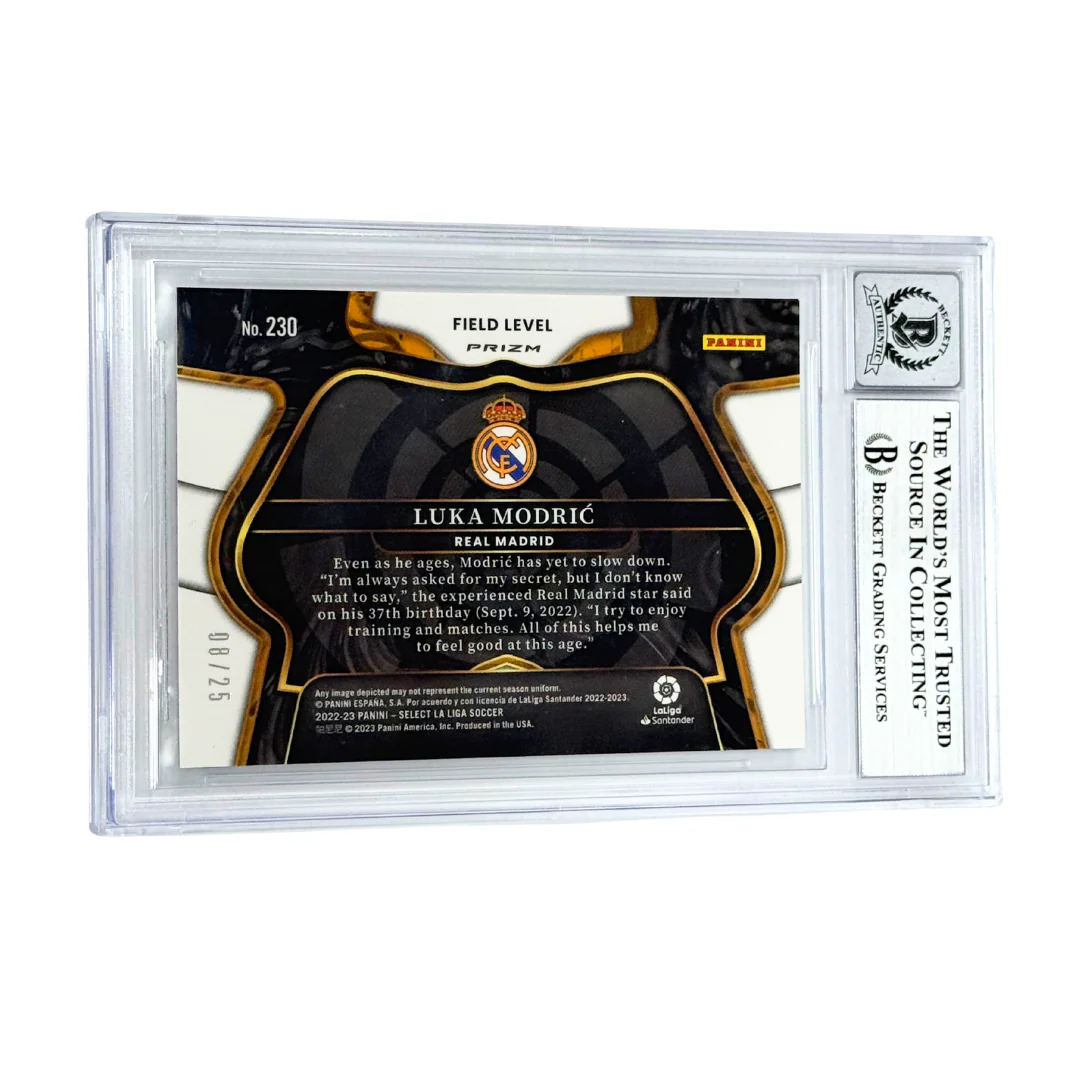 Luka Modric Signed 2022-23 Panini Select La Liga Zebra /25 #230 – BGS 10 - Image 2