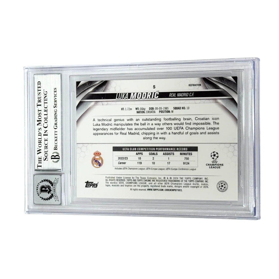Luka Modric Signed 2023-24 Topps Chrome UCC Refractors #5 – BGS 10 - Image 2