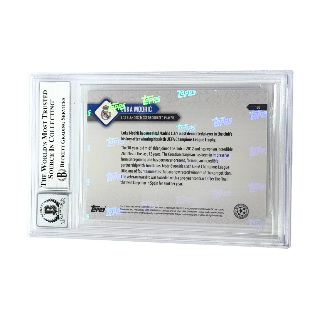 Luka Modric Signed 2024-25 Topps Now UCC Most Decorated Player – BGS 10 - Image 2