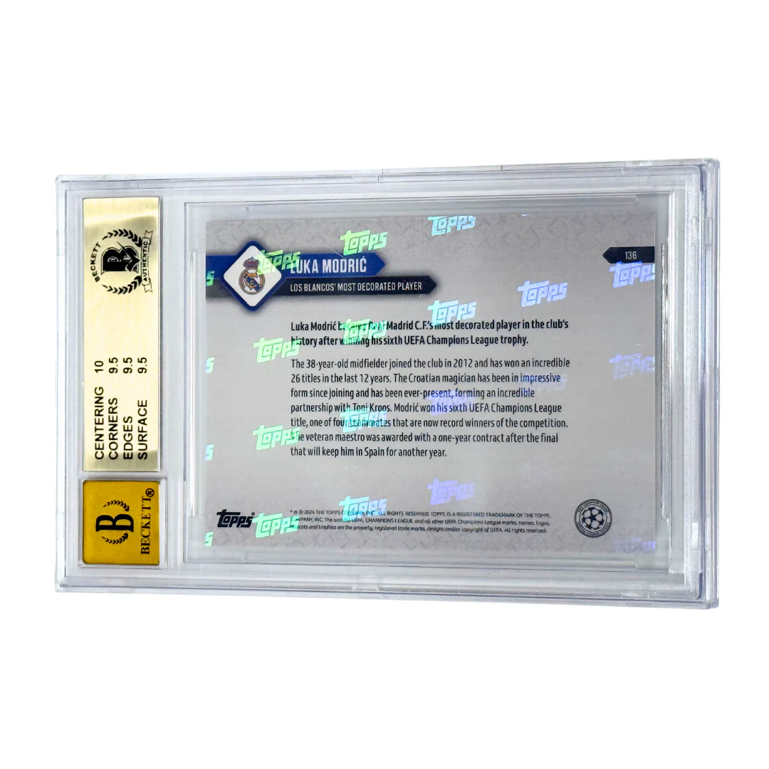 Luka Modric Signed 2024-25 Topps Now UCC Most Decorated Player – BGS 9.5 AUTO 10 - Image 2